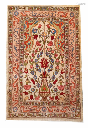 Small carpet, silk, 67 x 43 cm
