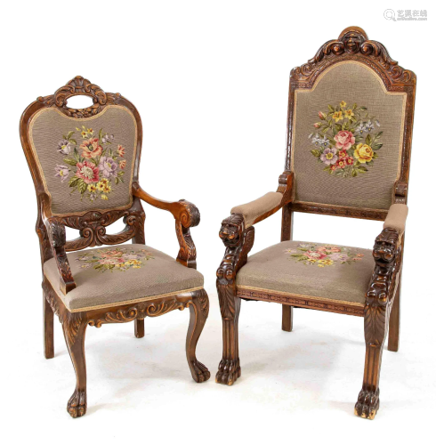 Two armchairs in baroque style