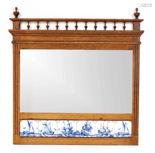 Wall mirror with tiles, end of