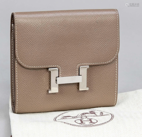 Hermes, wallet, taupe textured