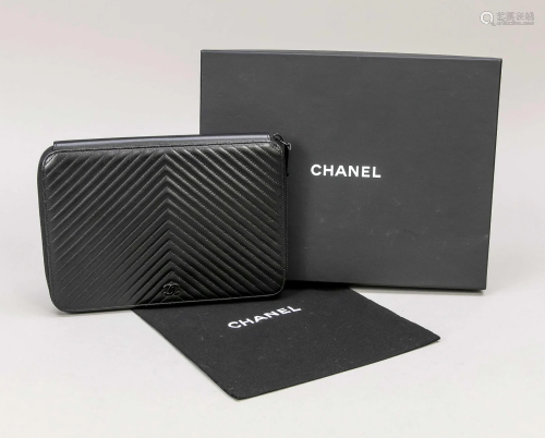 Chanel, document bag, black qu