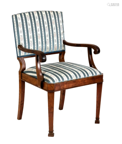 Armchair around 1910, walnut,