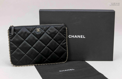 Chanel, Black Quilted Satin Ch