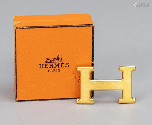 Hermes, logo belt buckle, gold