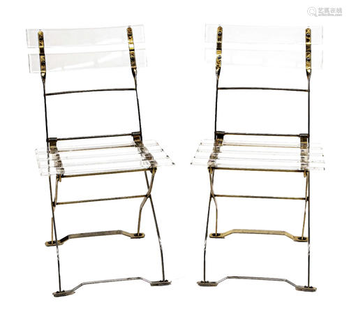 Pair of folding acrylic chairs