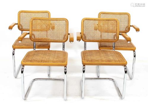 Set of four Thonet armchairs,