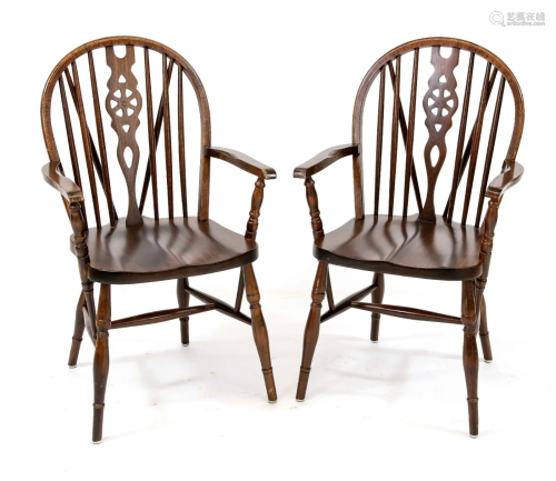 Pair of Windsor armchairs, 20t