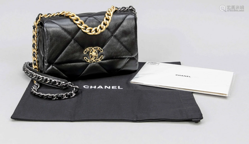 Chanel, Black Quilted 19 Flap