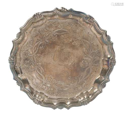 A George II English sterling silver salver by WILLIAM PEASTO...