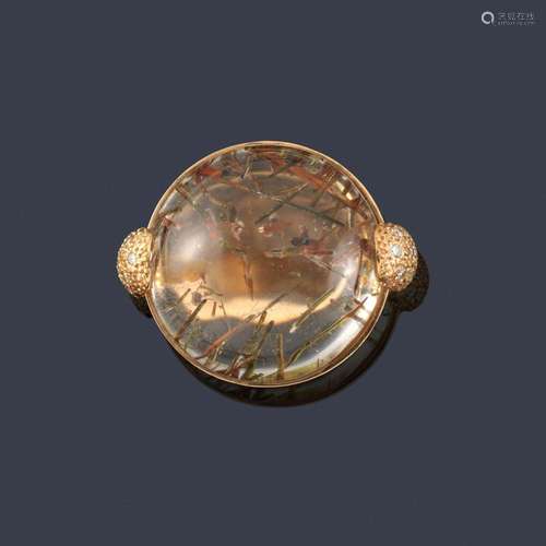 Ring with rutilated quartz in cabochon of approx. …