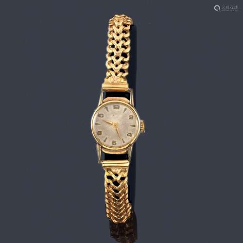 Gold-plated ladies' watch with 18K rose gold brace…