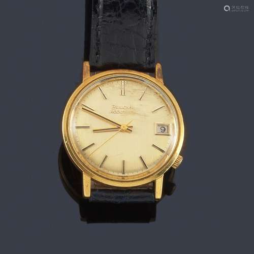 Men's BULOVA Accutron with gold-plated case. …