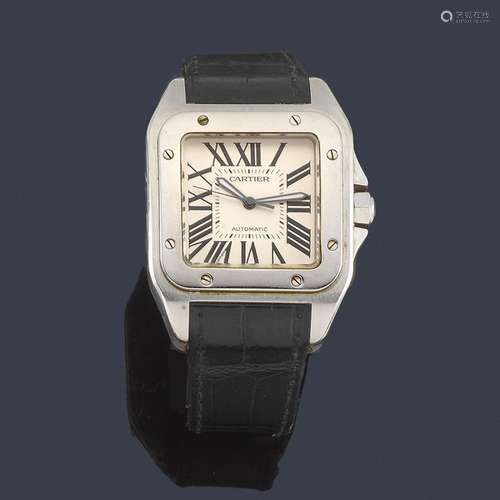 CARTIER Santos 100 ref. 2656 men's with steel case…