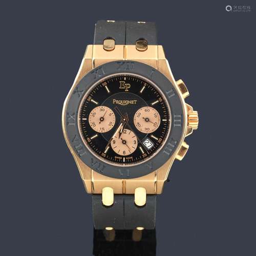 PEQUIGNET men's chronograph with case and 18K rose…