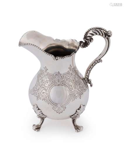 An English sterling silver jug by Daniel & Charles Houle...