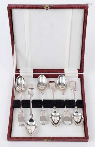 A set of six English sterling silver teaspoons by Joseph Rod...