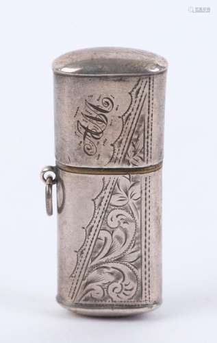 An antique sterling silver cased pocket cigarette lighter, c...