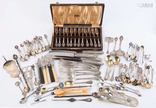 Assortment of cutlery including 800 German silver and Thai s...