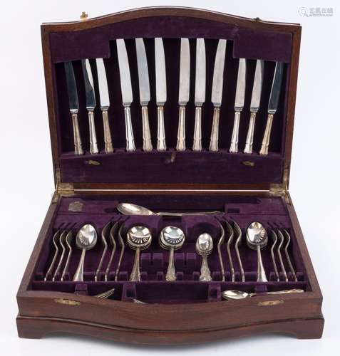 A canteen with assorted cutlery including five pieces of ste...