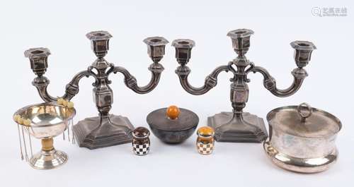 A pair of silver plated candelabra, Austrian and German Art ...