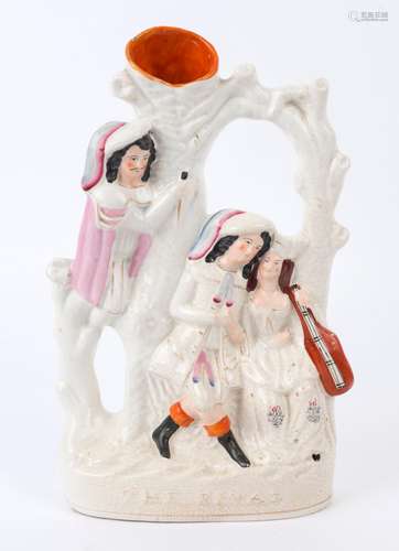 "THE RIVAL" antique Staffordshire pottery figural ...