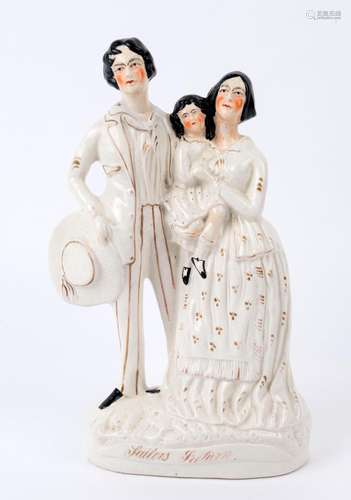 "SAILORS RETURN" antique Staffordshire pottery fig...