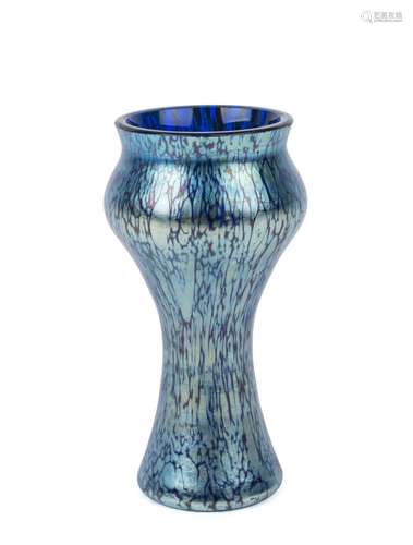 LOETZ blue iridescent Bohemian art glass vase, circa 1900, 1...