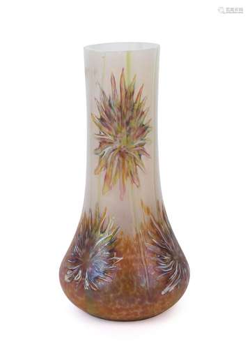 A Bohemian Art Nouveau glass vase, circa 1900, 22cm high