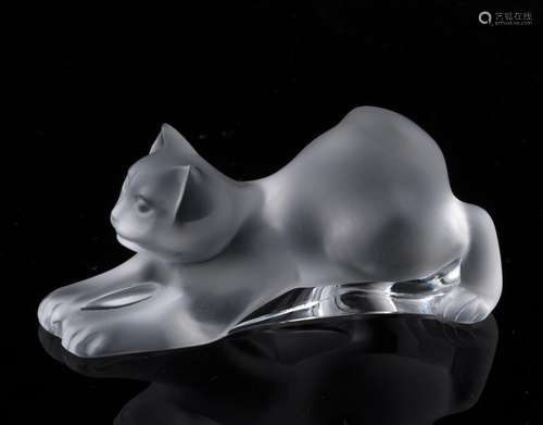 LALIQUE glass cat ornament, engraved "Lalique, France&q...