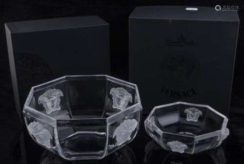 VERSACE "Medusa" glass bowls by Rosenthal in origi...