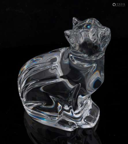 WATERFORD CRYSTAL cat ornament, 20th century, 13cm high