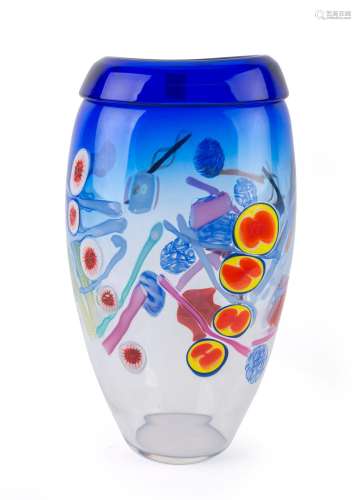 SIGNORETTI Murano glass vase, engraved "Murano, 30.04.9...