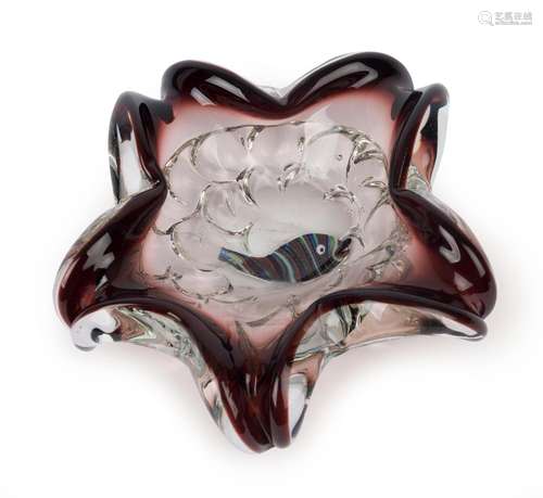 BARBINI for CENEDESE "Aquarium" Murano glass bowl ...