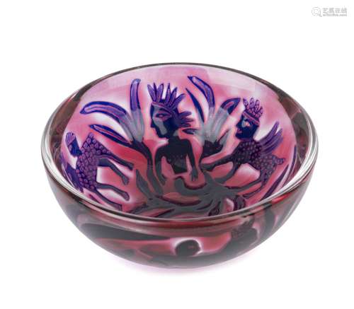 KOSTA BODA "Graal" Swedish unique art glass bowl b...