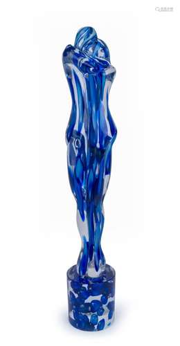 PINO SIGNORETTO "Lovers Embrace" Murano glass scul...