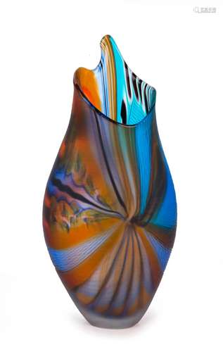 AFRO CELOTTO Coppia Fissa Murano glass vase, engraved "...