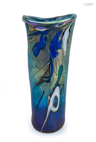 CAPE BYRON Australian art glass vase by COLIN HEANEY, engrav...