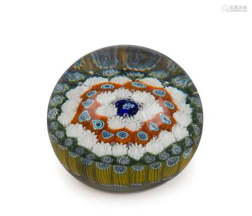 SAINT LOUIS French Millefiori glass paperweight with origina...