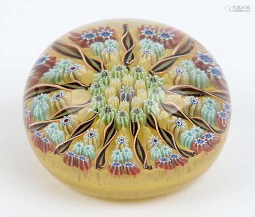 MILLEFIORI vintage glass paperweight, 20th century, 4cm high...