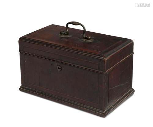 A Georgian tea caddy, mahogany and oak with string inlay, 18...