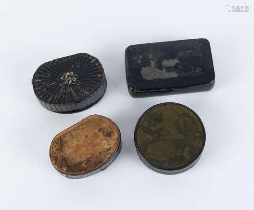 Four assorted Georgian snuff boxes, 18th century, the larges...