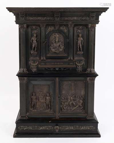 An antique Italian miniature cabinet in the Renaissance styl...