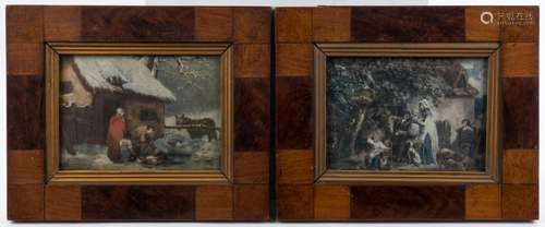 A pair of specimen wood picture frames, English mid 19th cen...