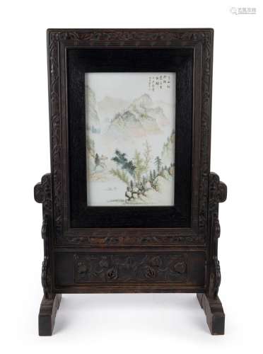 WANG YOUTANG (active 1890-1907), Chinese porcelain table scr...