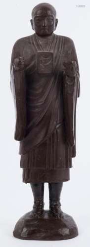 A Sino-Tibetan ceramic statue of a monk, 19th century, 36cm ...
