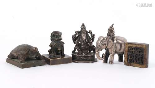 Three assorted Chinese bronze seals, Qing Dynasty; together ...