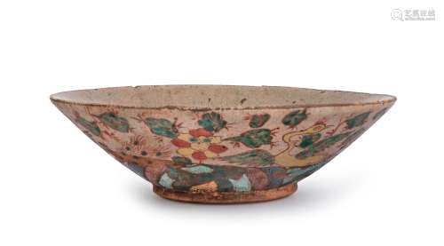 SWATOW Chinese ceramic bowl adorned with birds in foliate la...