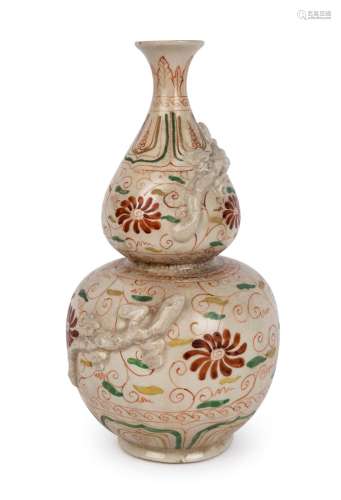 SWATOW antique Chinese ceramic vase with double gourd shape ...