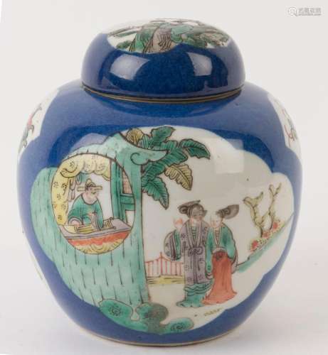 A Chinese export ware lidded ginger jar, Qing Dynasty, 19th ...
