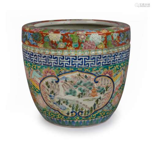 An antique Chinese porcelain fishpond jardiniÃ¨re, Republic ...